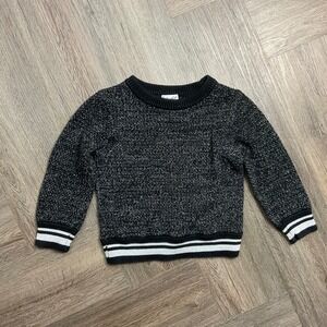 Splendid Sweater Kids Girls 4-5 Black Silver Metallic Marled Pullover Holiday
